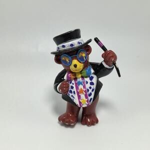 Vintage Lisa Frank Hollywood Rainbow Bear Toy Figure Magician Top Hat